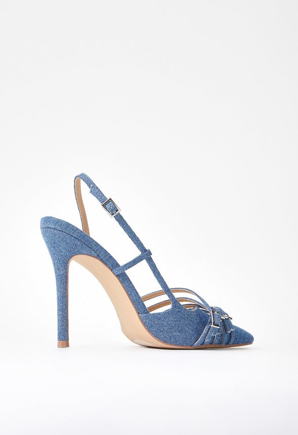Evana Slingback Pump Denim