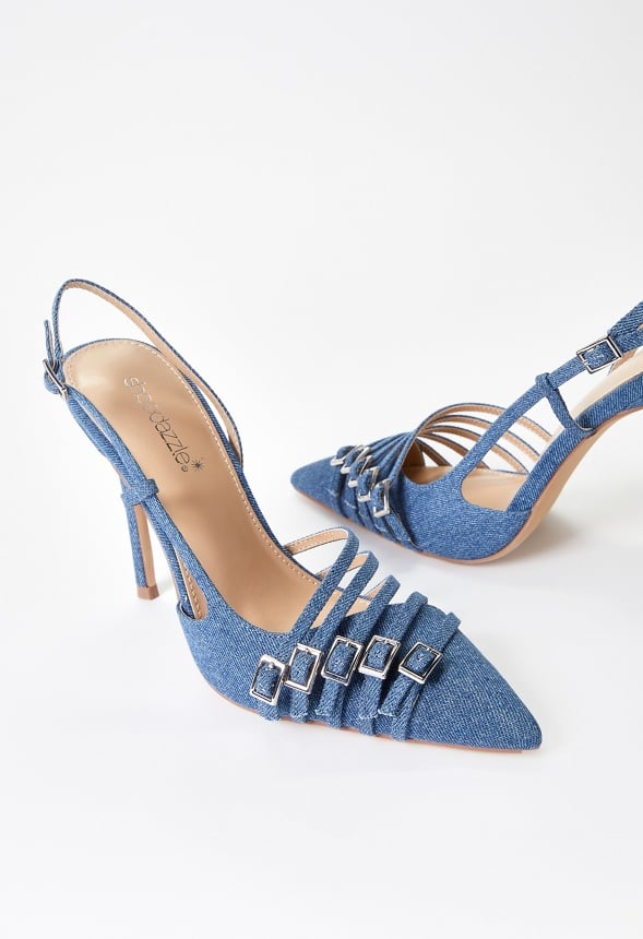 Evana Slingback Pump Denim
