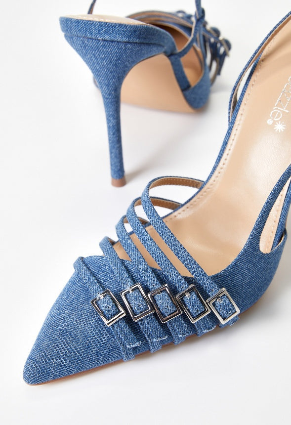 Evana Slingback Pump Denim