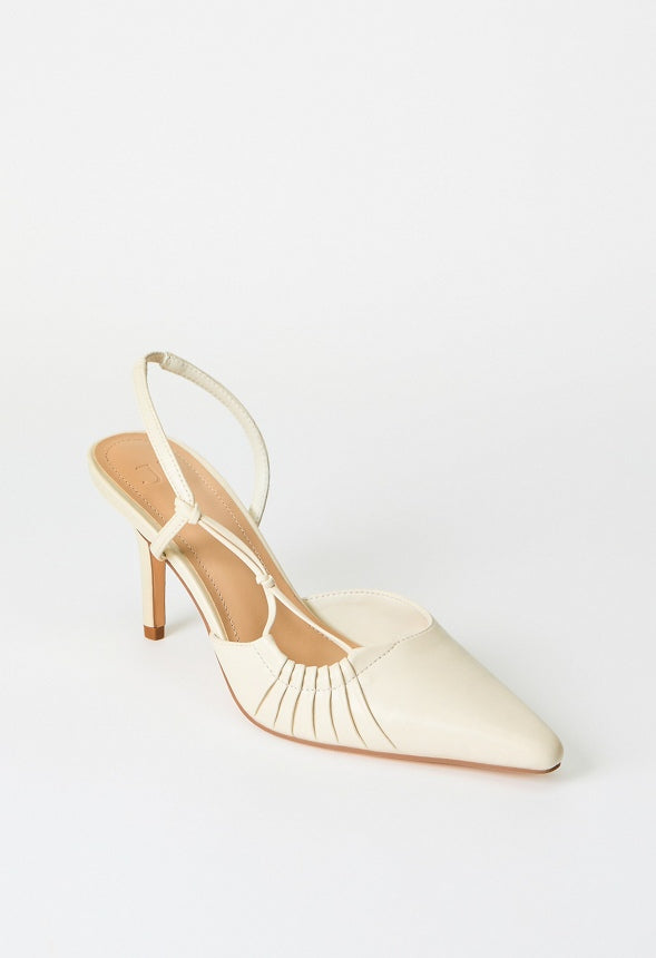 Lorena Slingback Pump Birch White