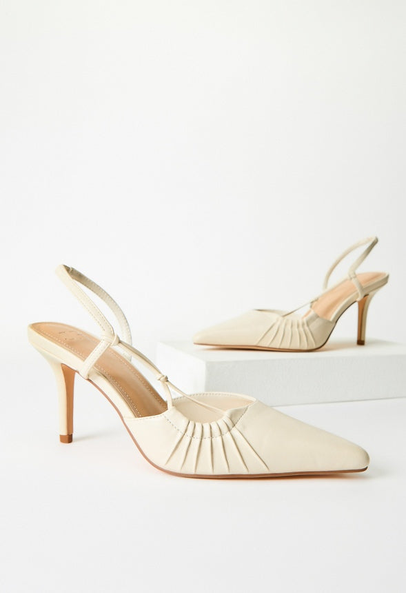 Lorena Slingback Pump Birch White