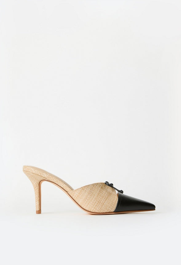Sabrina Mule Pump Light Natural/ Black