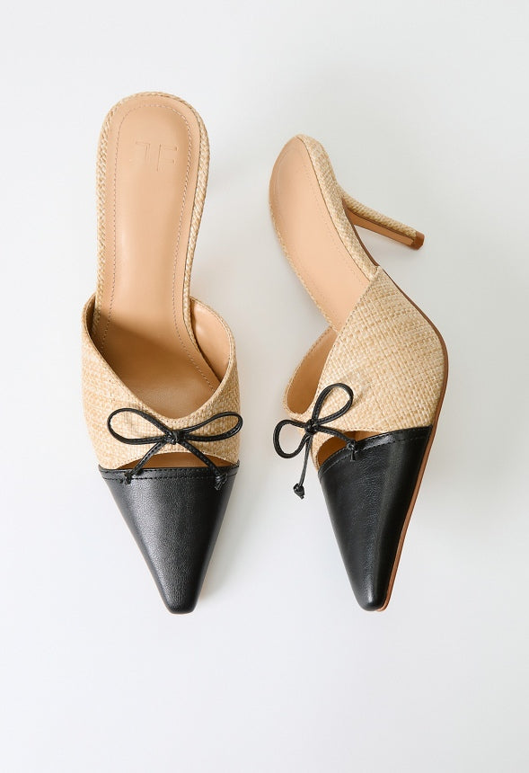 Sabrina Mule Pump Light Natural/ Black