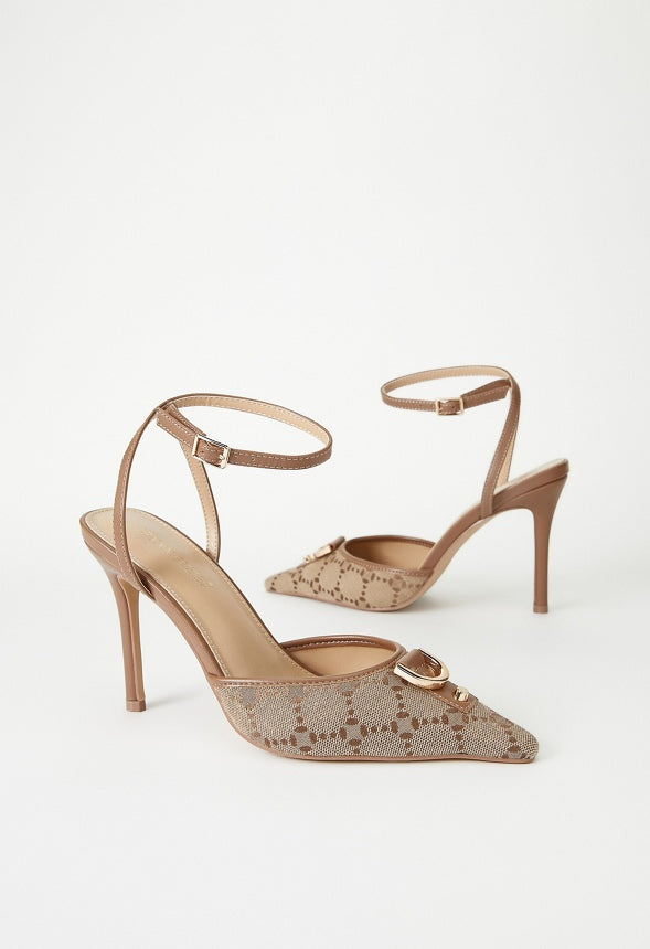 Sammi Ankle Strap Pump Taupe
