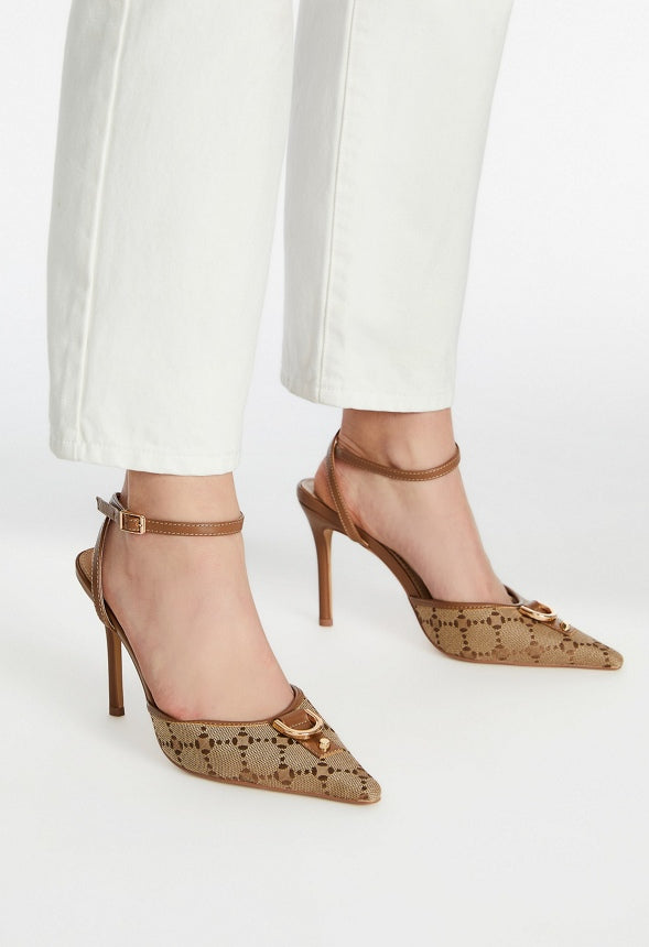 Sammi Ankle Strap Pump Taupe