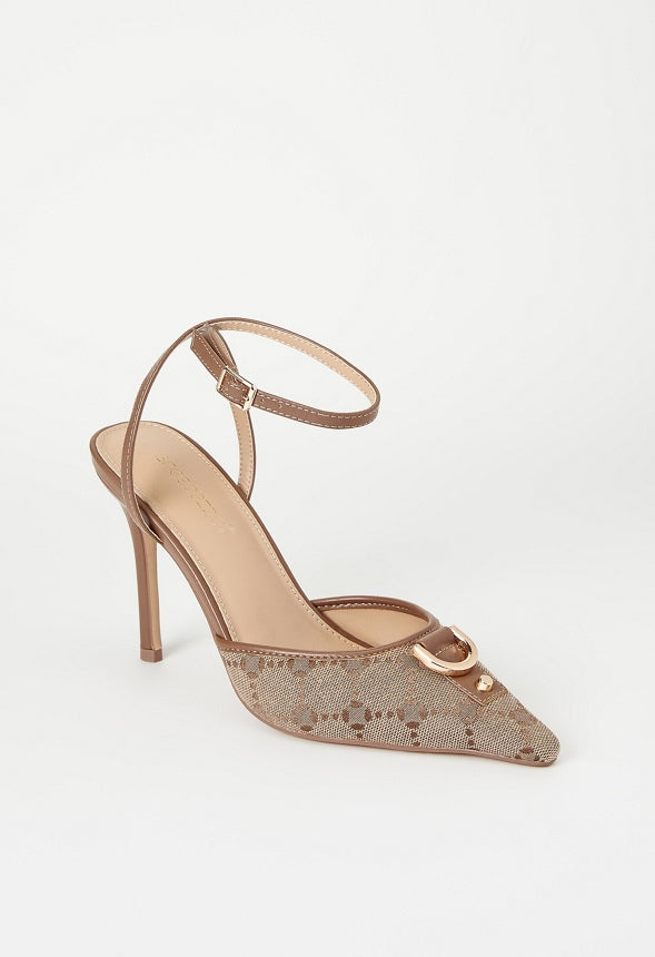 Sammi Ankle Strap Pump Taupe
