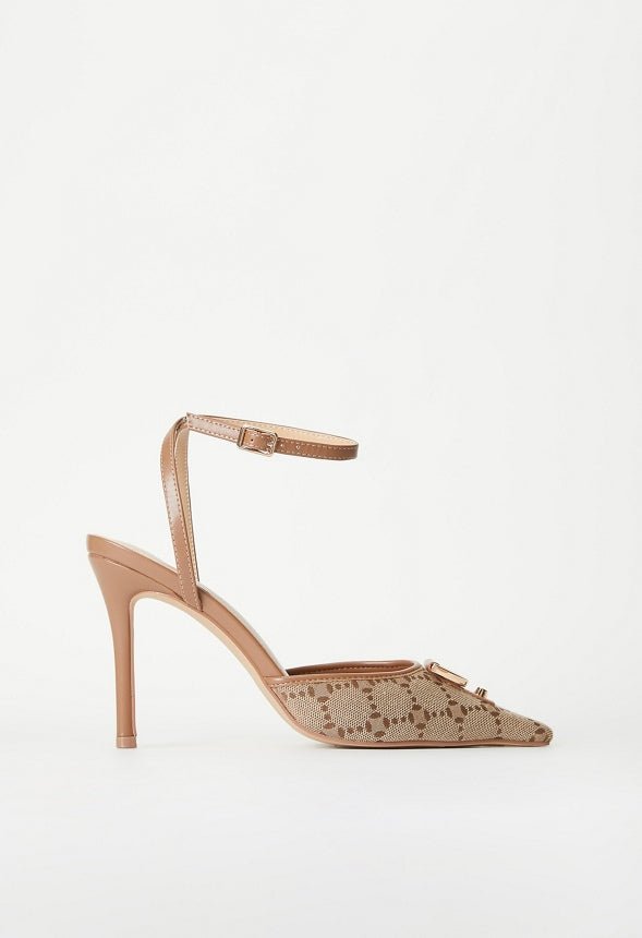 Sammi Ankle Strap Pump Taupe