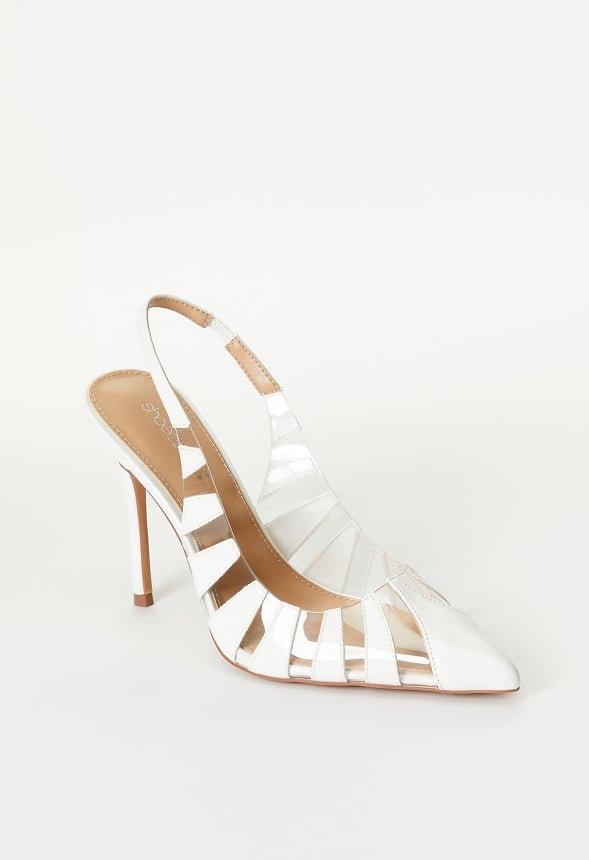 Jaquie Slingback Pump Bright White/ Clear