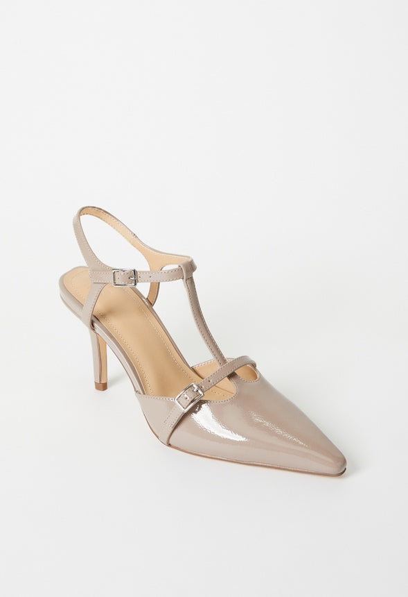 Hira Ankle Strap Pump Warm Taupe