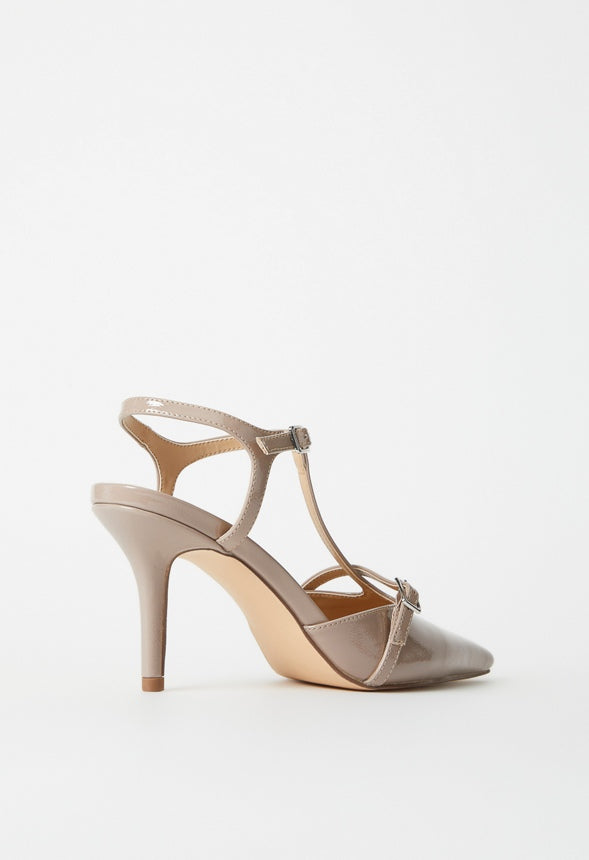 Hira Ankle Strap Pump Warm Taupe