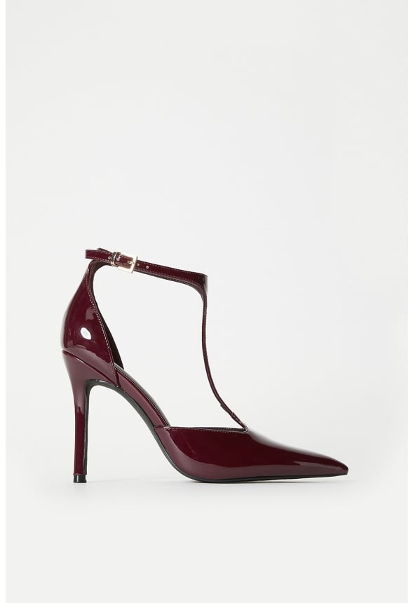 Vedeka Stiletto Pump Maroon Banner