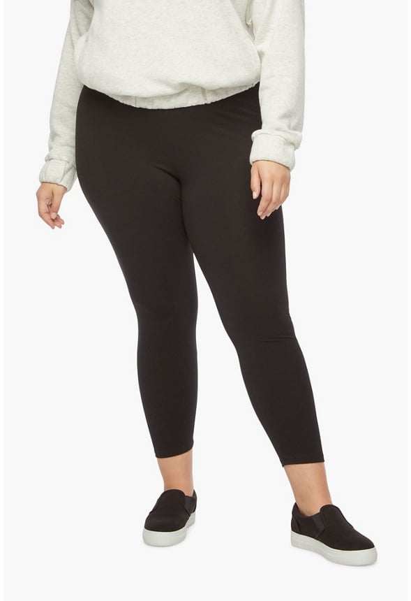 Plus Size Basic Leggings Caviar