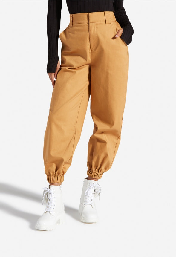 LIGHTWEIGHT RELAXED FIT CARGO JOGGERS Brown Sugar