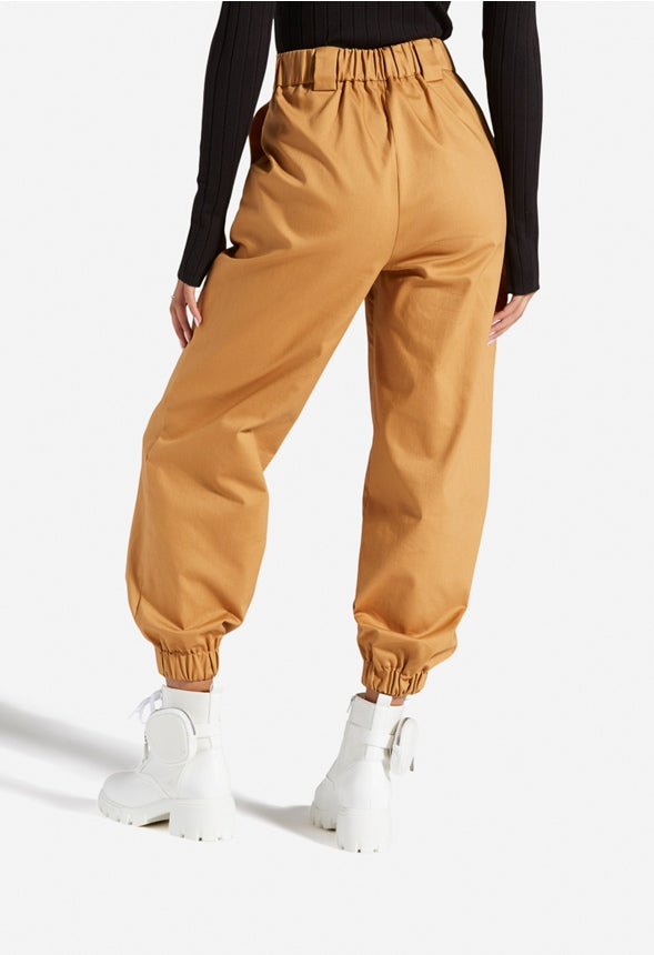 LIGHTWEIGHT RELAXED FIT CARGO JOGGERS Brown Sugar