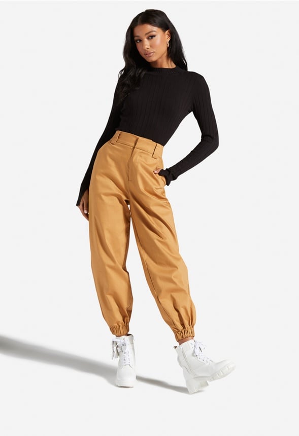 LIGHTWEIGHT RELAXED FIT CARGO JOGGERS Brown Sugar