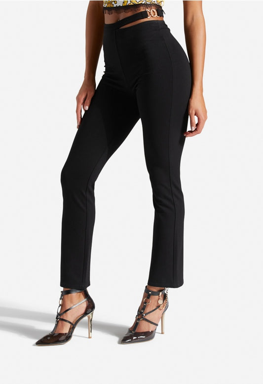 CUTOUT PONTE PANTS Caviar