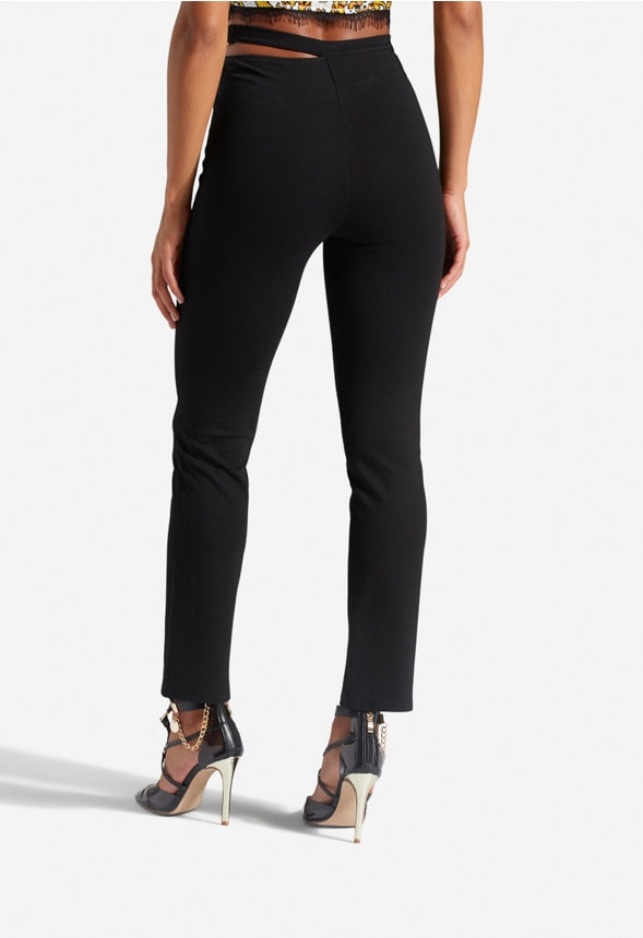 CUTOUT PONTE PANTS Caviar
