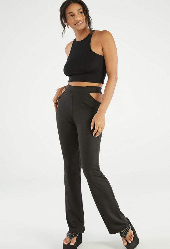 CUTOUT PANTS Caviar