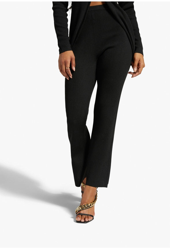 RIB FLARE PANTS Caviar