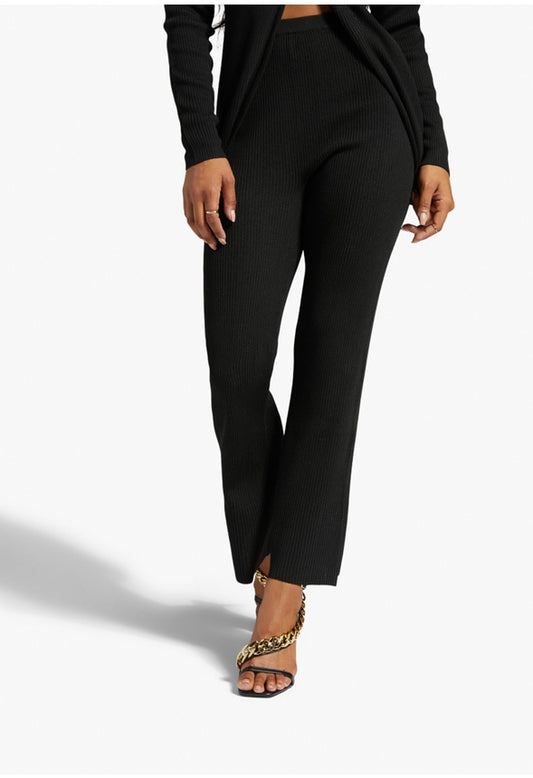 RIB FLARE PANTS Caviar