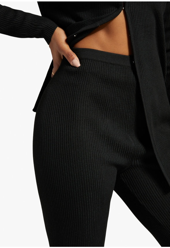 RIB FLARE PANTS Caviar