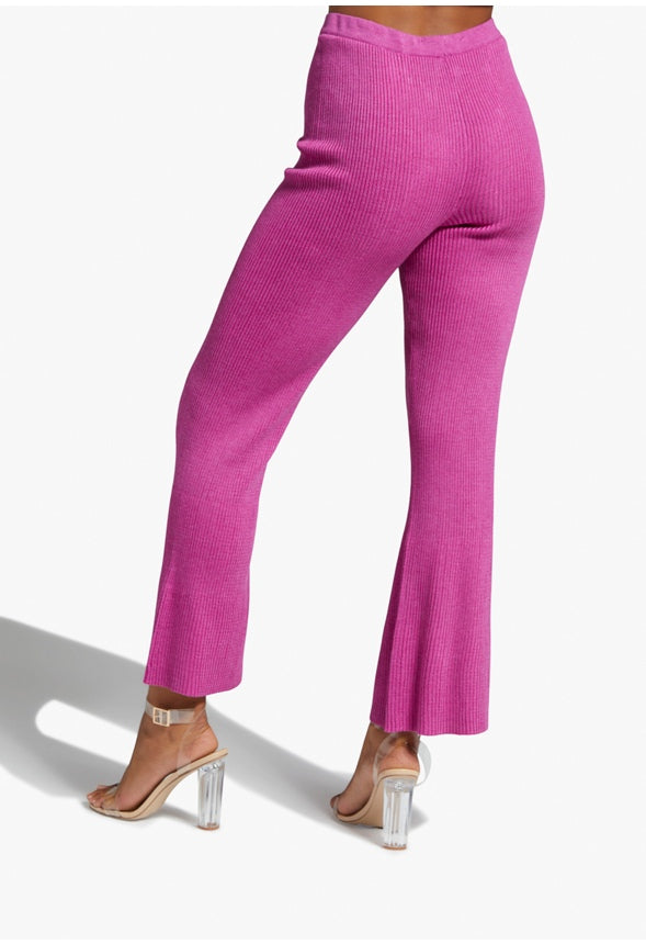 RIB FLARE PANTS Purple Orchid