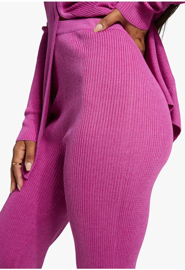 RIB FLARE PANTS Purple Orchid