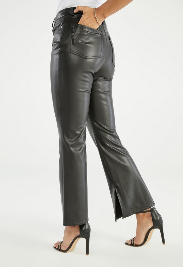 FLARE LEG SLIT PANTS Caviar