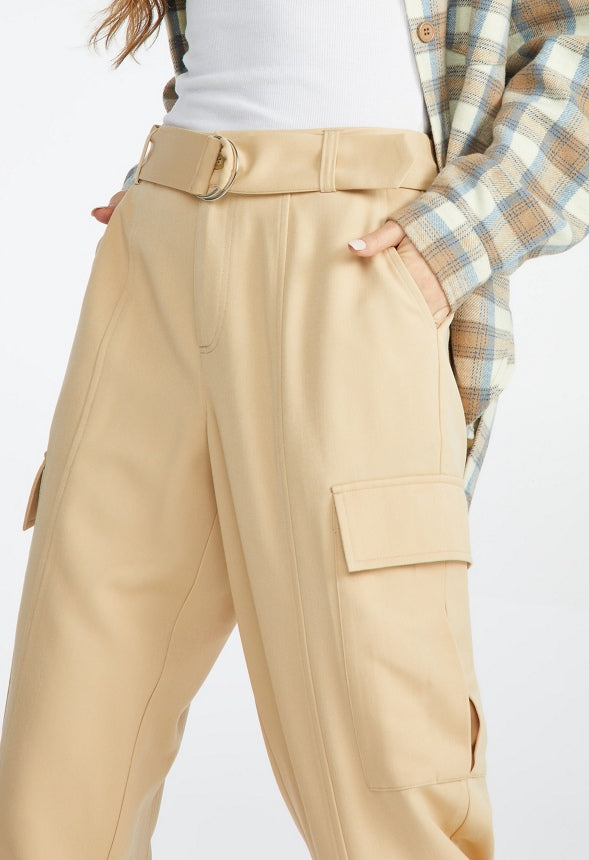 BELTED CARGO PANT Semolina