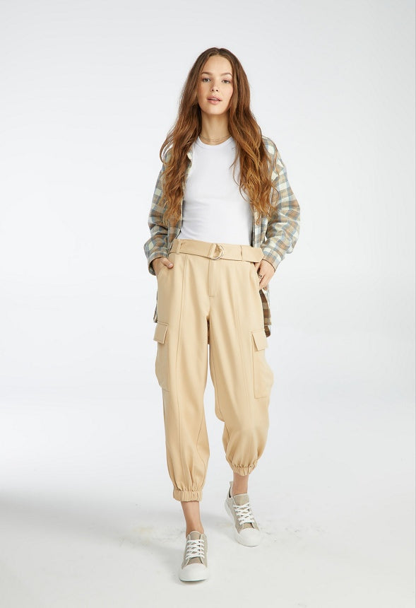 BELTED CARGO PANT Semolina
