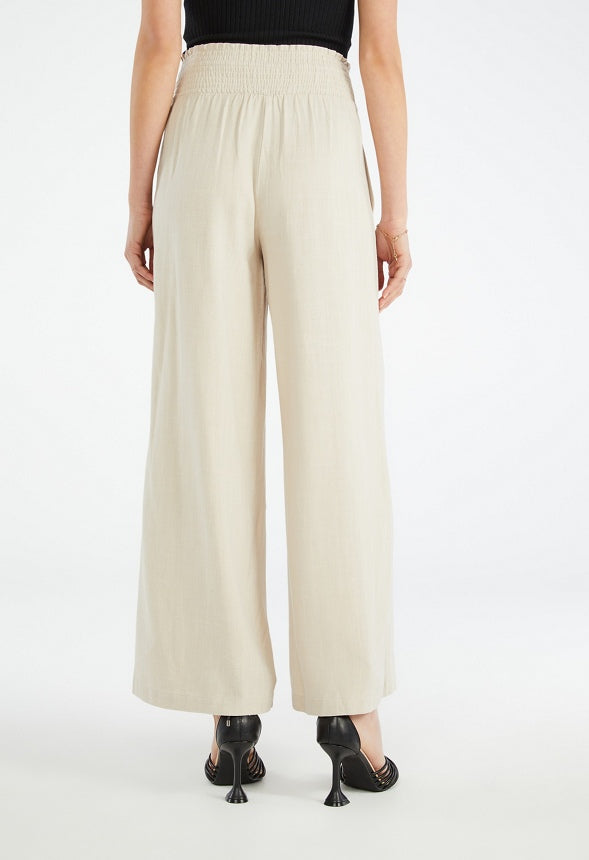 Smocked Leg Wide Pant Cement