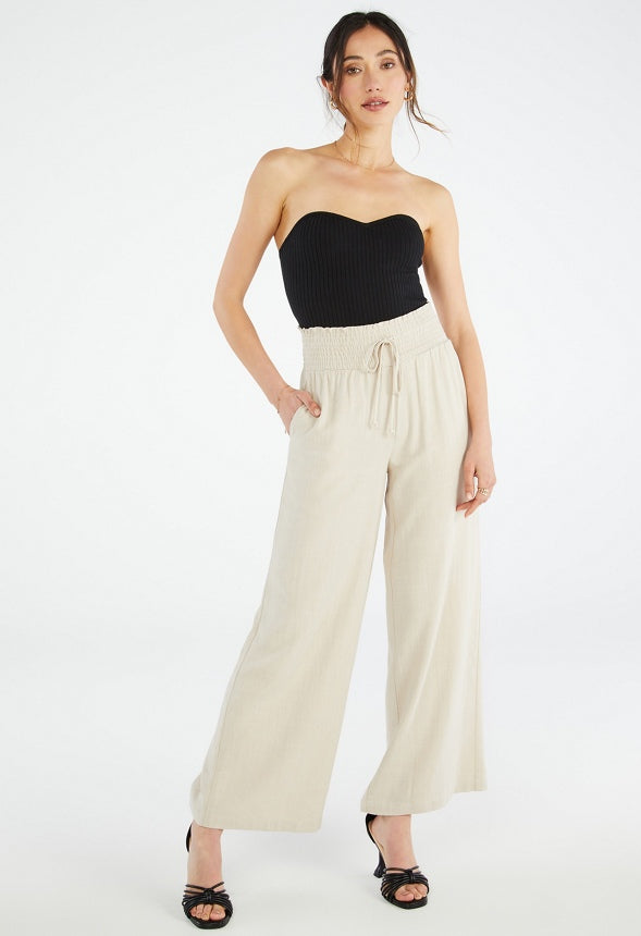 Smocked Leg Wide Pant Cement