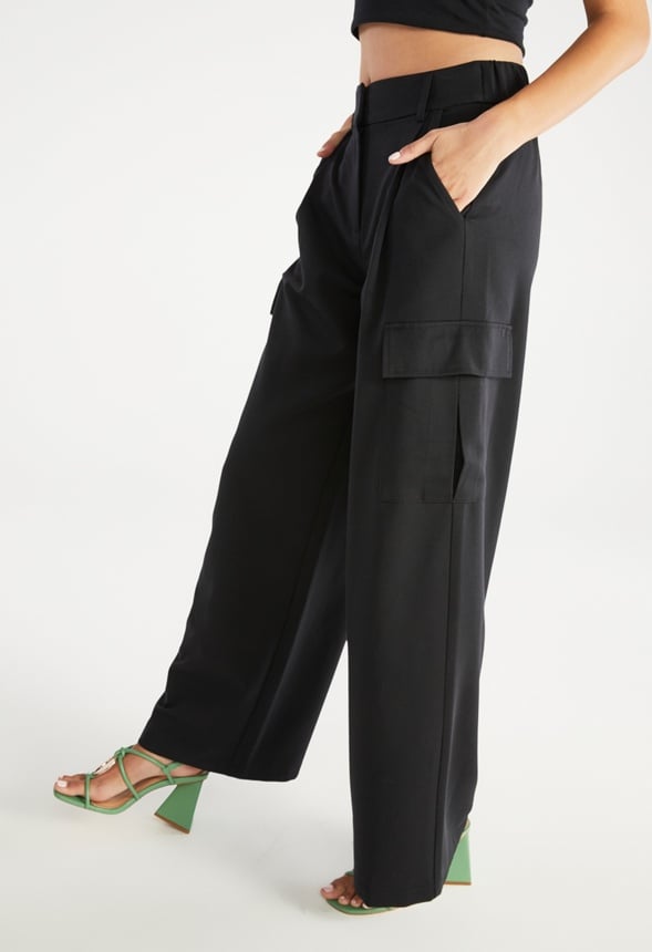 Pocket Wide Leg Trouser Caviar