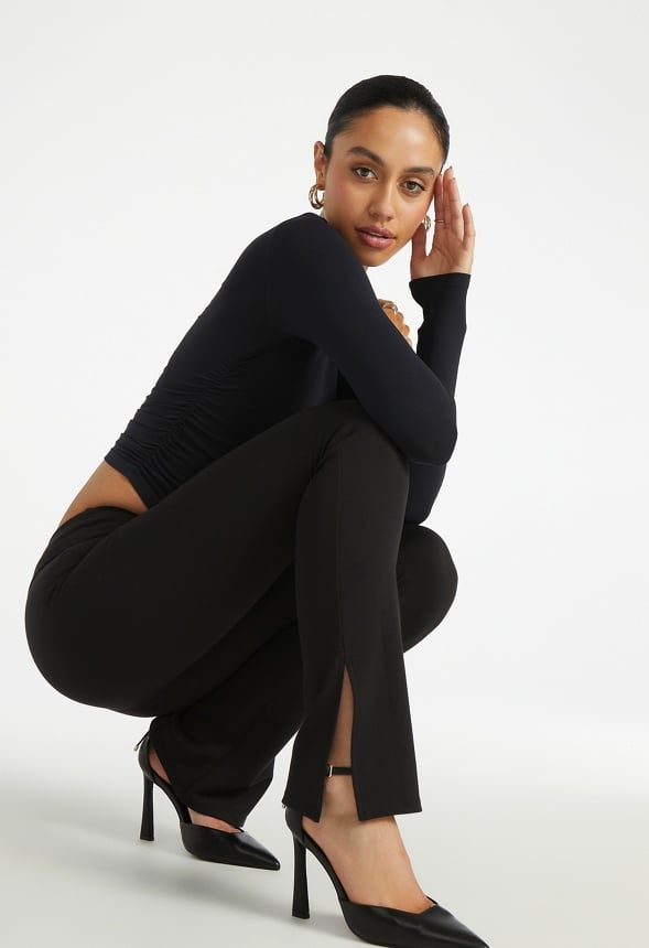 High Rise Tummy Tamer Flared Legging Black Caviar