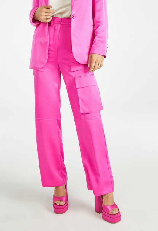 Satin Cargo Trouser Pink