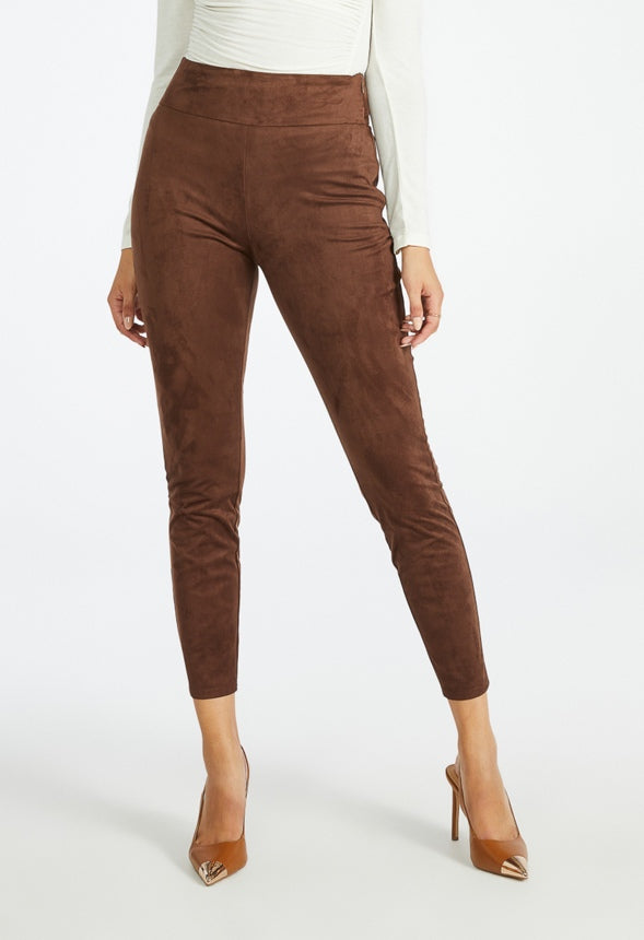 Ultra Suede Skinny Leggings Chocolate Brown