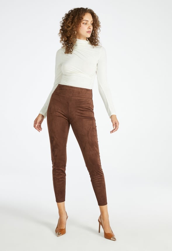 Ultra Suede Skinny Leggings Chocolate Brown
