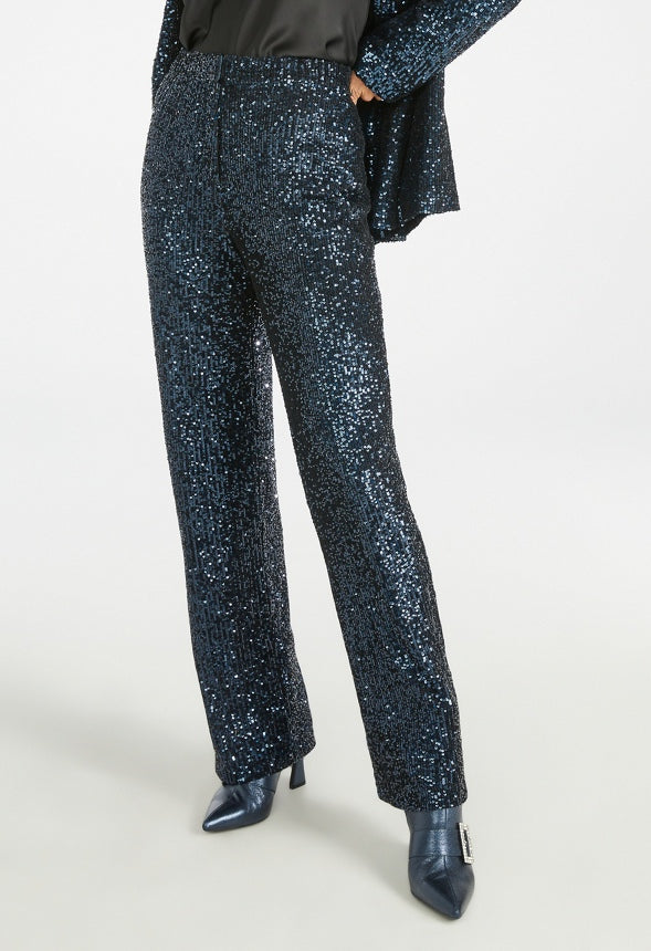 Sequin Trouser Blue Sequin