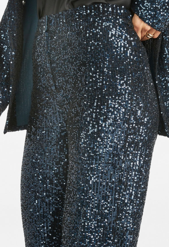 Sequin Trouser Blue Sequin