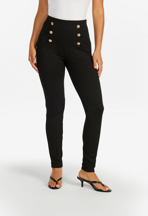 High Rise Ponte Pant Black Caviar