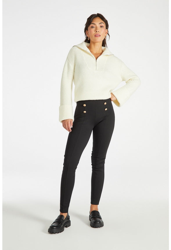 High Rise Ponte Pant Black Caviar