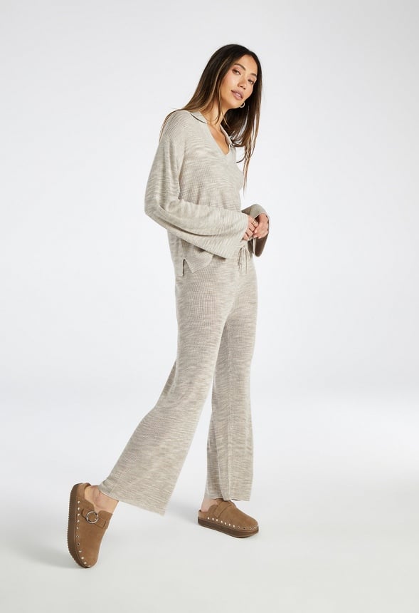 Mid Rise Crop Pants Neutral Spacedye