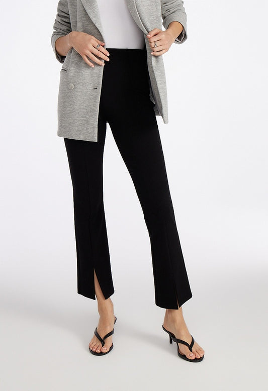 Slim Straight Split Front Leggings Black Caviar