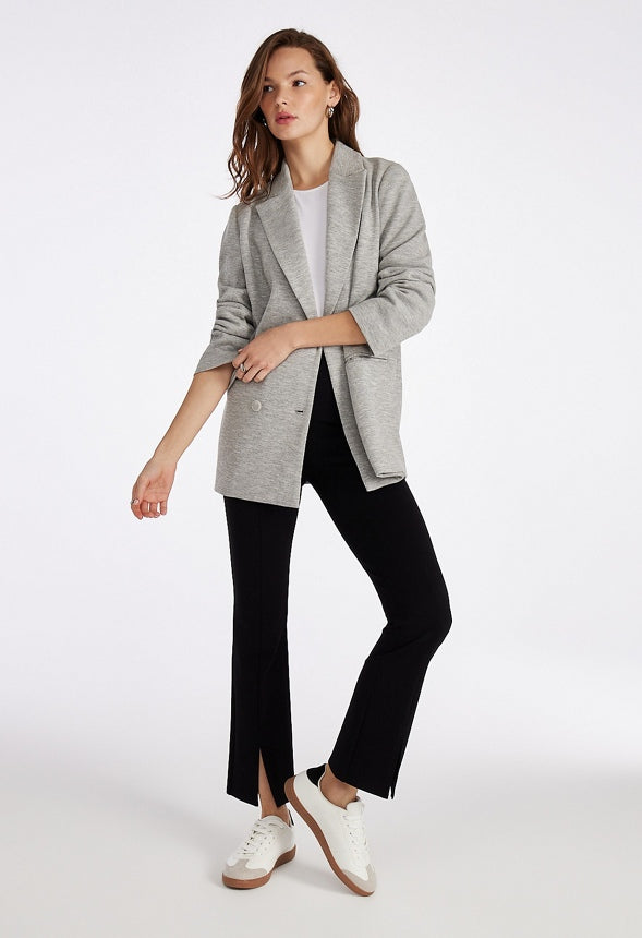 Slim Straight Split Front Leggings Black Caviar