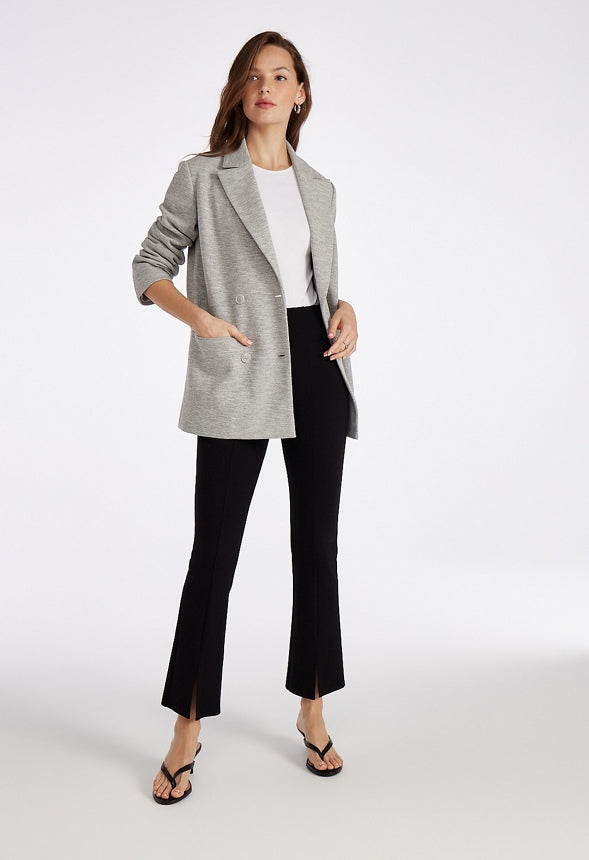 Slim Straight Split Front Leggings Black Caviar