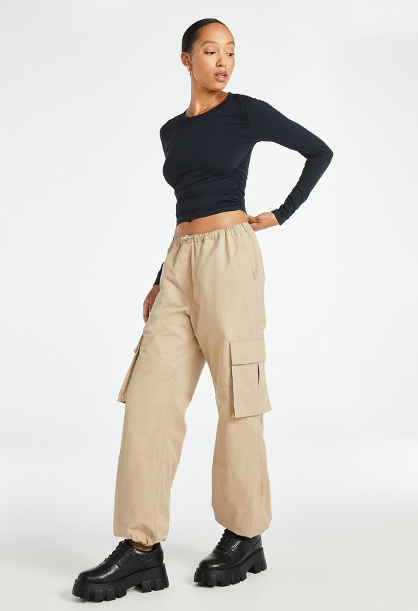 Balloon Cargo Pants Beige