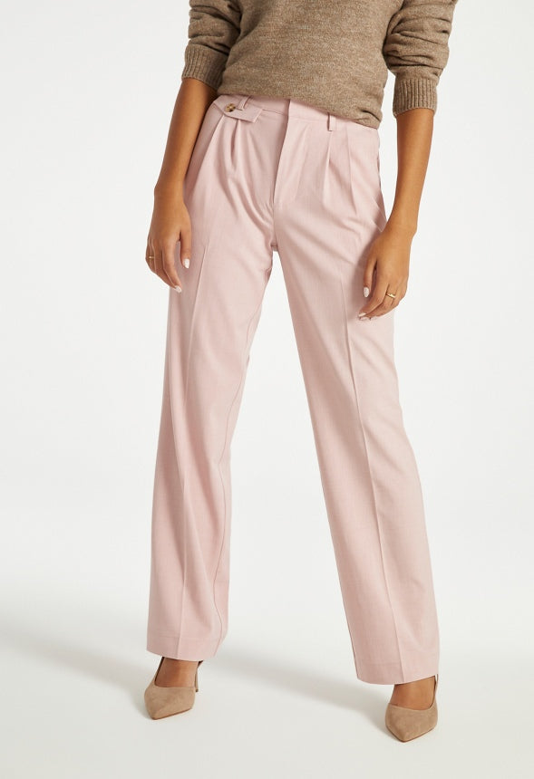 Longline Straight Leg Trousers Pale Mauve