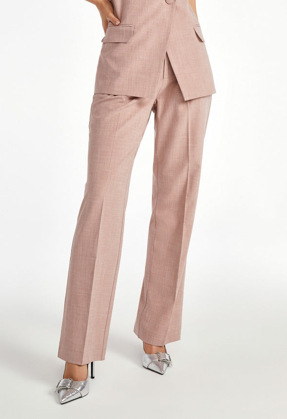 Straight Leg Trousers Pink Heather