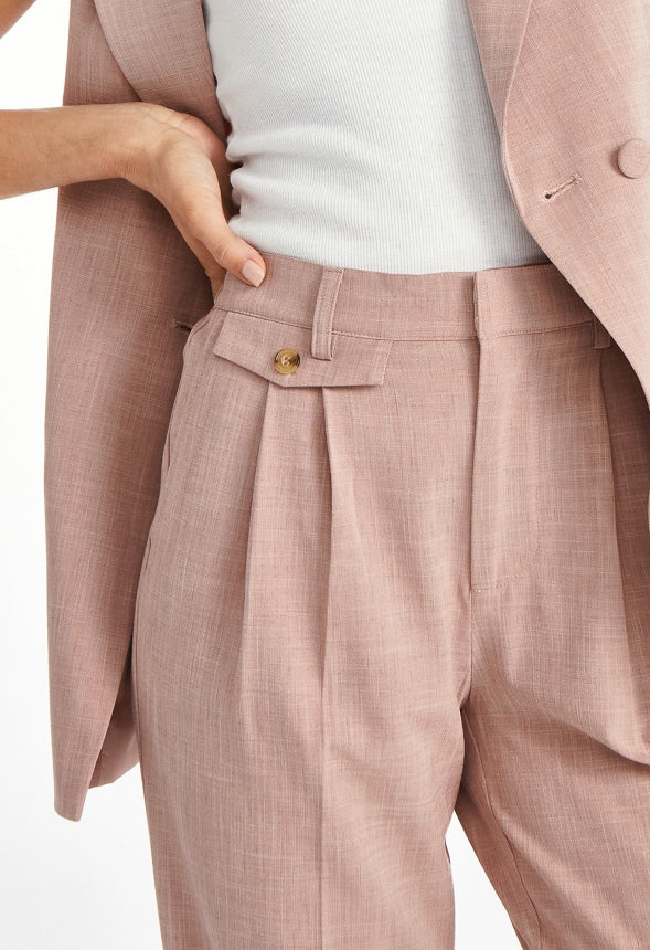 Straight Leg Trousers Pink Heather