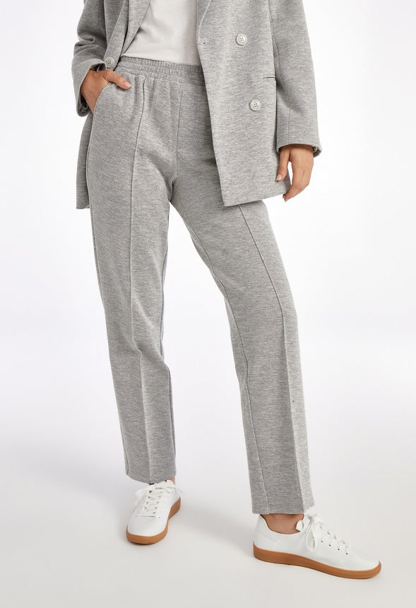 Knit Pintuck Tapered Trousers Light Heather Grey